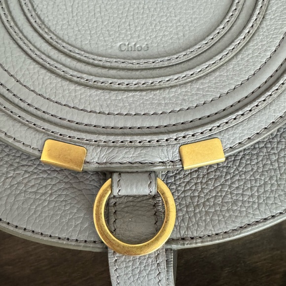 CHLOE Marcie Small Saddle Bag in Cashmere Gray - Picture 7 of 12